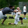 Philadelphia, PA: Ross Littauer makes a throw at the Memorial Weekend scrimmage for the Philadelphia Open Ultimate squad, May 24 2014.
